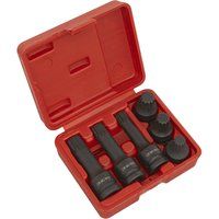 Sealey SX052 Impact Spline Socket Bit Set 6pc 1/2"Sq Drive