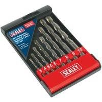 Sealey 8pc TCT Masonry Drill Bit Set 3-10mm Tungsten Carbide Tipped Brick