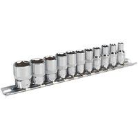 Sealey AK2670 Walldrive Imperial Socket Set, 1/4" Square Drive, 6PT, 11 Pieces