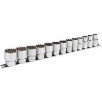 SEALEY Premier 13 Piece 1/2" Drive Imperial AF Short Socket & Rail Set, AK2674