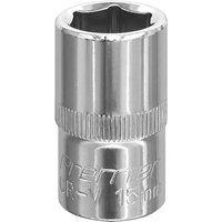 Sealey WallDrive Socket 15mm 1/2"Sq Drive Fully Polished - SP1215