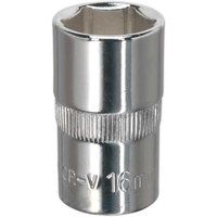 Sealey SP1216 WallDrive® Socket 16mm 1/2"Sq Drive Fully Polished