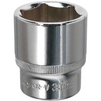 Sealey WallDrive Socket 30mm 1/2" Square Drive Fully Polished Sockets SP1230