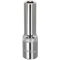 Sealey Premier WallDriveÂ® Socket 8mm Deep 3/8"Sq Drive Fully Polished