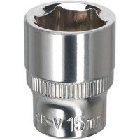 Sealey Sp3815 Walldrive Socket 15Mm 3/8Sq Drive Fully Polished