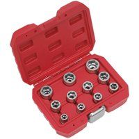 Sealey AK7281 3/8" Sq Drive Metric Bolt Nut Grip Extractor Remover 11 Pc Set