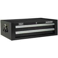 Sealey AP26029TB 2 Drawer Black Add On Mid Chest Toolbox Ball Bearing Slides