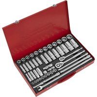 Sealey AK6942 Socket Set 50pc 3/8" & 1/2"Sq Drive 6pt WallDrive® - Metric