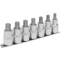 Sealey AK6234 Ribe Socket Bit Set, 1/2" Square Drive, 55mm, 7 Pieces