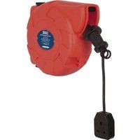 Sealey CRM101 Retractable Socket System Cable Reel, 10m, 230V, Red