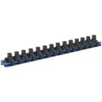 Sealey SR1414 Socket Retaining Rail with 14 Clips Aluminium 1/4inSq Drive