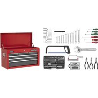 Sealey AP2201BBCOMBO Topchest 6 Drawer - Red/Grey and 99pc Tool Kit
