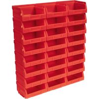 Sealey Plastic Storage Bin 103 x 85 x 53mm - Red Pack of 24 Parts Storage Bins