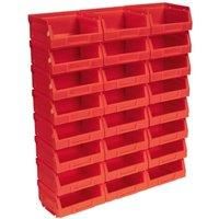 Sealey Plastic Storage Bin 103 x 85 x 53mm - Red Pack of 24 Parts Storage Bins