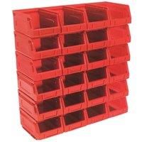 Sealey Plastic Storage Bin 105 x 165 x 85mm Red Pack of 24 TPS224R