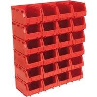 Sealey Plastic Storage Bin 150 x 240 x 130mm, Red - Pack of 24 TPS324R
