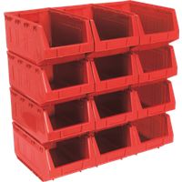 PLASTIC STORAGE BIN 210 X 355 X 165MM - RED PACK OF 12 FROM SEALEY TPS412R SYC