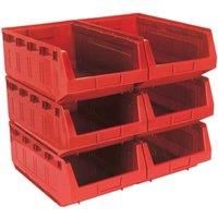 Sealey TPS56R Plastic Storage Bin 310 x 500 x 190mm - Red Pack of 6