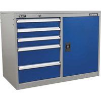 Sealey Industrial Cabinet/Workstation 5 Drawer & 1 Shelf Locker
