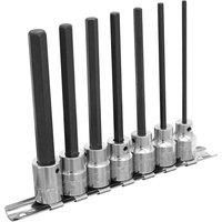 Sealey Hex Socket Bit Set 7pc 3/8"Sq Drive 110mm Metric AK62254