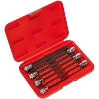 Sealey AK62255 Metric Hex Socket Bit Set, 3/8" Square Drive, 150mm, 7 Pieces