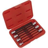 Sealey AK62257 Ball-End Hex Socket Bit Set 7pc 3/8"Sq Drive 150mm Metric
