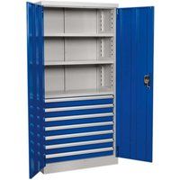 Sealey APICCOMBO7 Industrial Cabinet, 7 Drawer, 3 Shelf, 1800mm