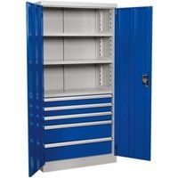 Sealey APICCOMBO5 1800mm 5 Drawer 3 Shelf Industrial Cabinet
