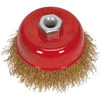 Sealey Brassed Steel Cup Brush 75mm M14 x 2mm - CBC752