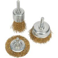 Sealey Wire Brush Set 3pc Brassed