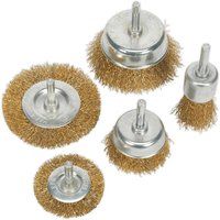 Sealey Wire Brush Set 5pc Brassed