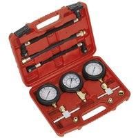 Sealey MS100 Motorcycle Compression & Fuel Pressure Gauge Set 3pc