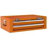 Sealey Mid-Box 2 Drawer with Ball-Bearing Slides - Orange AP26029TO