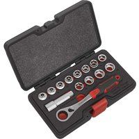 Sealey AK6926 Go-Through Low Profile Walldrive Metric Socket Set, 14 Pieces