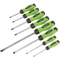 Sealey HV002 8 pc Hi-Vis Hammer-Thru Screwdriver Tool Set With Magnetized Tips