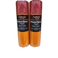 RED PRIMER ENAMEL SPRAY PAINT 300ML HALFORDS X 2