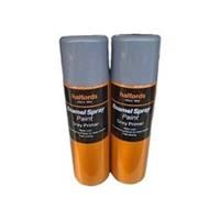 ENAMEL SPRAY PAINT GREY PRIMER 300ML HALFORDS X 2