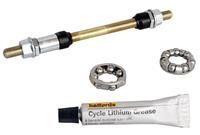 Halfords Axle With Bearings 9.5 x 175mm Chrome Bike Part Lithium Grease Included