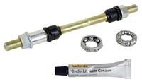 Halfords Axle Front Rear With Bearings & Grease Chrome Hollow Bike Spare