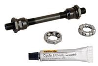 Halfords Axle Front Rear With Bearings & Grease Chrome Hollow Bike Spare