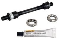 Halfords Axle Front Rear With Bearings & Grease Chrome Hollow Bike Spare