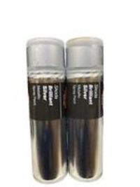 SKODA BRILLIANT SILVER METALLIC SPRAY PAINT 300ML HALFORDS CANS X2