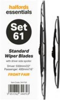 Halfords Essentials Wiper Blade Set 61