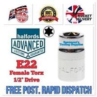 E22 E-Torx Female Torx 1/2 Socket Halfords Advanced Professional Tool *FREE POST
