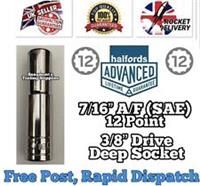 7/16” A/F Halfords Advanced Deep 3/8”Drive HIGH TORQ Socket 12 Point FREE POST
