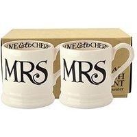 NEW EMMA BRIDGEWATER BLACK TOAST MRS & MRS 1/2 PINT MUG PR   (GAY WEDDING )