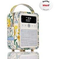 VQ Monty DAB Radio with Bluetooth, Radio Alarm Clock with FM supportability. Battery Powered Portable DAB/DAB+ and Rechargeable Digital Radio - Emma Bridgewater Primrose & Forget Me Not