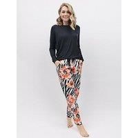 Cyberjammies Charcoal Animal/Floral Print Pant Slouch Knit Top