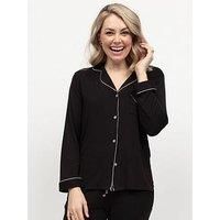 Cyberjammies Parker Black Revere Jersey Long Sleeve Pyjama Top - Black