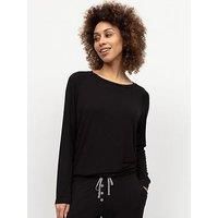Cyberjammies Parker Black Slouch Jersey Long Sleeve Pyjama Top - Black